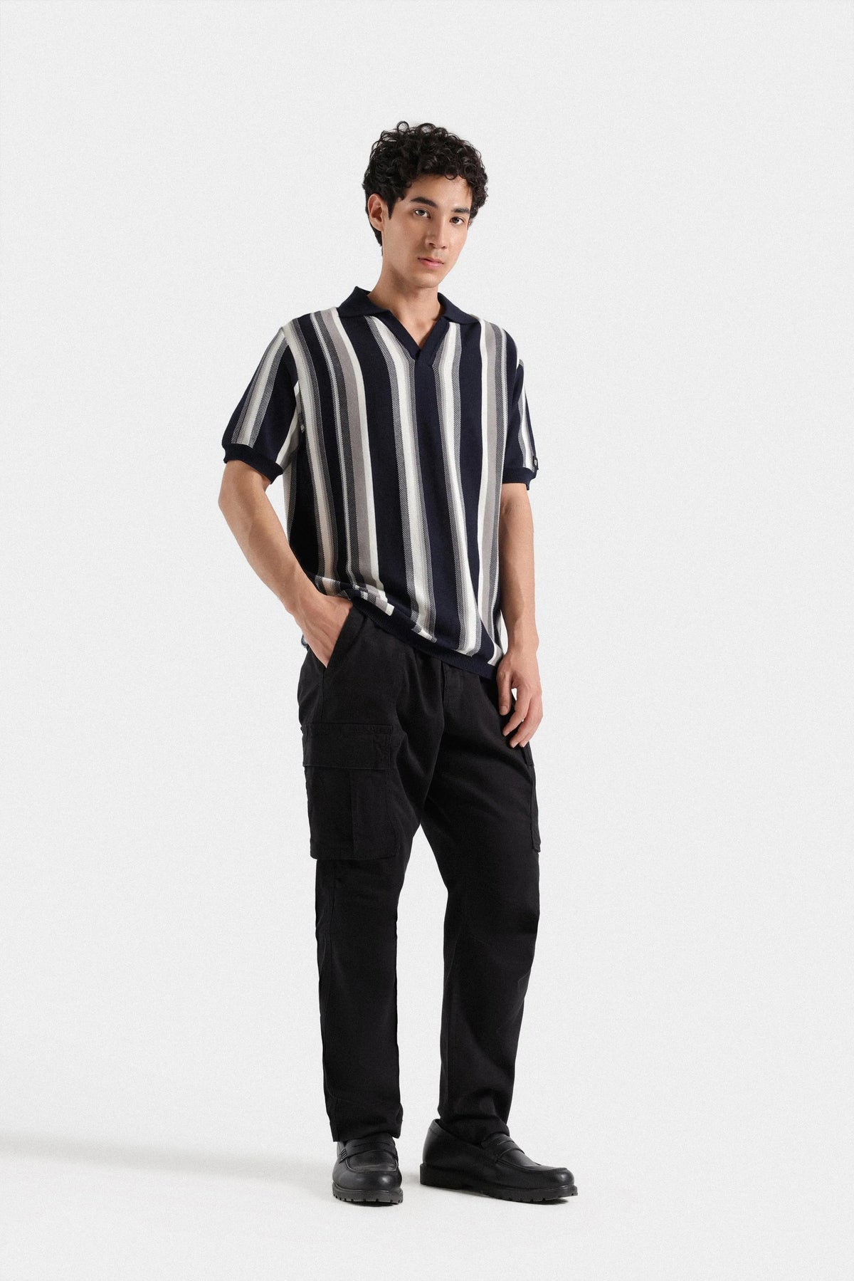 Johnny Collar Striped Polo